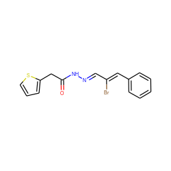 O=C(Cc1cccs1)N/N=C/C(Br)=C/c1ccccc1 ZINC000000136873