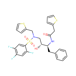 O=C(Cc1cccs1)N[C@@H](Cc1ccccc1)[C@H](O)CN(Cc1cccs1)S(=O)(=O)c1cc(F)c(F)cc1F ZINC000044418903