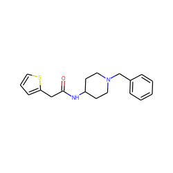 O=C(Cc1cccs1)NC1CCN(Cc2ccccc2)CC1 ZINC000003613329