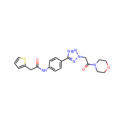 O=C(Cc1cccs1)Nc1ccc(-c2nnn(CC(=O)N3CCOCC3)n2)cc1 ZINC000001339548