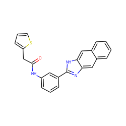 O=C(Cc1cccs1)Nc1cccc(-c2nc3cc4ccccc4cc3[nH]2)c1 ZINC000000838312