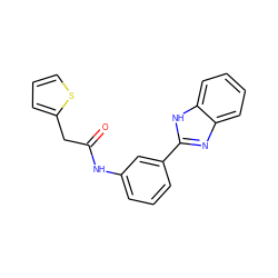 O=C(Cc1cccs1)Nc1cccc(-c2nc3ccccc3[nH]2)c1 ZINC000000464352