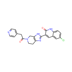 O=C(Cc1ccncc1)N1CCc2nc(-c3cc4cc(Cl)ccc4[nH]c3=O)[nH]c2C1 ZINC000068267329