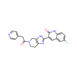 O=C(Cc1ccncc1)N1CCc2nc(-c3cc4cc(F)ccc4[nH]c3=O)[nH]c2C1 ZINC000084617178