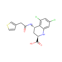 O=C(Cc1ccsc1)N[C@H]1C[C@H](C(=O)O)Nc2cc(Cl)cc(Cl)c21 ZINC000013455265