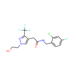 O=C(Cc1cn(CCO)nc1C(F)(F)F)NCc1ccc(F)cc1Cl ZINC000095565556