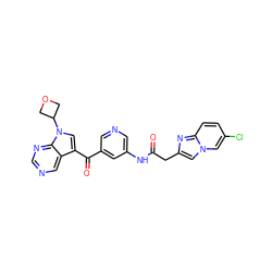 O=C(Cc1cn2cc(Cl)ccc2n1)Nc1cncc(C(=O)c2cn(C3COC3)c3ncncc23)c1 ZINC000169707780