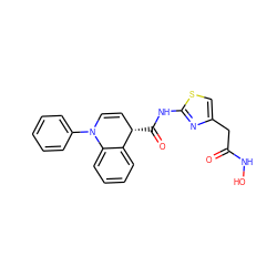 O=C(Cc1csc(NC(=O)[C@H]2C=CN(c3ccccc3)c3ccccc32)n1)NO ZINC000101023242