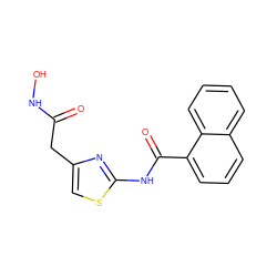 O=C(Cc1csc(NC(=O)c2cccc3ccccc23)n1)NO ZINC000028469736