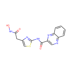 O=C(Cc1csc(NC(=O)c2cnc3ccccc3n2)n1)NO ZINC000028457373