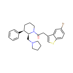 O=C(Cc1csc2ccc(Br)cc12)N1CCC[C@H](c2ccccc2)[C@@H]1CN1CCCC1 ZINC000029042912