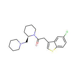 O=C(Cc1csc2ccc(Cl)cc12)N1CCCC[C@@H]1CN1CCCCC1 ZINC000029043353