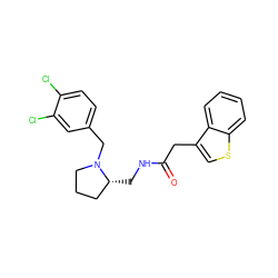 O=C(Cc1csc2ccccc12)NC[C@@H]1CCCN1Cc1ccc(Cl)c(Cl)c1 ZINC000013586766