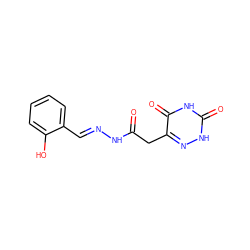 O=C(Cc1n[nH]c(=O)[nH]c1=O)N/N=C/c1ccccc1O ZINC000019790026