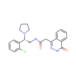 O=C(Cc1n[nH]c(=O)c2ccccc12)NC[C@H](c1ccccc1Cl)N1CCCC1 ZINC000013001544