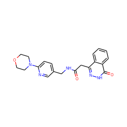 O=C(Cc1n[nH]c(=O)c2ccccc12)NCc1ccc(N2CCOCC2)nc1 ZINC000011129262