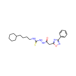 O=C(Cc1nc(-c2ccccc2)no1)NNC(=S)NCCCCC1CCCCC1 ZINC000096285263