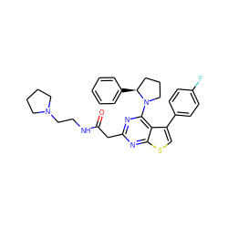 O=C(Cc1nc(N2CCC[C@@H]2c2ccccc2)c2c(-c3ccc(F)cc3)csc2n1)NCCN1CCCC1 ZINC000146393300