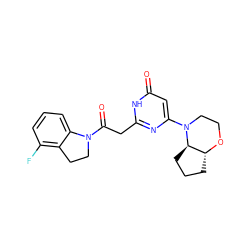 O=C(Cc1nc(N2CCO[C@@H]3CCC[C@H]32)cc(=O)[nH]1)N1CCc2c(F)cccc21 ZINC000147084860