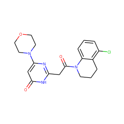 O=C(Cc1nc(N2CCOCC2)cc(=O)[nH]1)N1CCCc2c(Cl)cccc21 ZINC000115072084