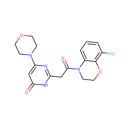 O=C(Cc1nc(N2CCOCC2)cc(=O)[nH]1)N1CCOc2c(Cl)cccc21 ZINC000115072350