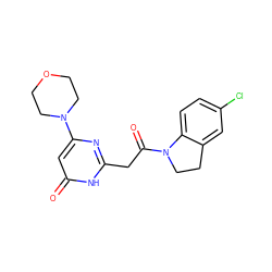 O=C(Cc1nc(N2CCOCC2)cc(=O)[nH]1)N1CCc2cc(Cl)ccc21 ZINC000103258666