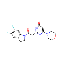 O=C(Cc1nc(N2CCOCC2)cc(=O)[nH]1)N1CCc2cc(F)c(F)cc21 ZINC000068248360