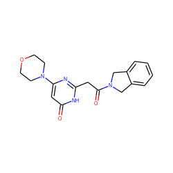 O=C(Cc1nc(N2CCOCC2)cc(=O)[nH]1)N1Cc2ccccc2C1 ZINC000115074013