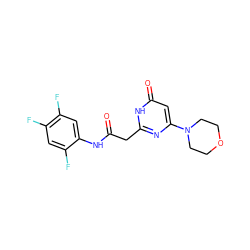 O=C(Cc1nc(N2CCOCC2)cc(=O)[nH]1)Nc1cc(F)c(F)cc1F ZINC000115069865