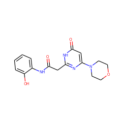 O=C(Cc1nc(N2CCOCC2)cc(=O)[nH]1)Nc1ccccc1O ZINC000115070872