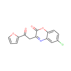 O=C(Cc1nc2cc(Cl)ccc2oc1=O)c1ccco1 ZINC000101594227