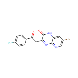 O=C(Cc1nc2ncc(Br)cc2[nH]c1=O)c1ccc(F)cc1 ZINC000101710883