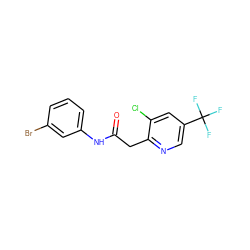 O=C(Cc1ncc(C(F)(F)F)cc1Cl)Nc1cccc(Br)c1 ZINC000001386211