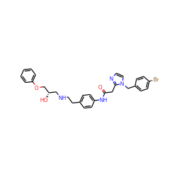 O=C(Cc1nccn1Cc1ccc(Br)cc1)Nc1ccc(CCNC[C@H](O)COc2ccccc2)cc1 ZINC000044405439