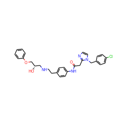 O=C(Cc1nccn1Cc1ccc(Cl)cc1)Nc1ccc(CCNC[C@H](O)COc2ccccc2)cc1 ZINC000040878785