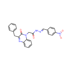 O=C(Cn1c(=O)c(Cc2ccccc2)nc2ccccc21)N/N=C/c1ccc([N+](=O)[O-])cc1 ZINC000299861374