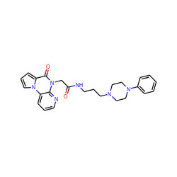 O=C(Cn1c(=O)c2cccn2c2cccnc21)NCCCN1CCN(c2ccccc2)CC1 ZINC000066148576