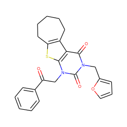 O=C(Cn1c(=O)n(Cc2ccco2)c(=O)c2c3c(sc21)CCCCC3)c1ccccc1 ZINC000002213800