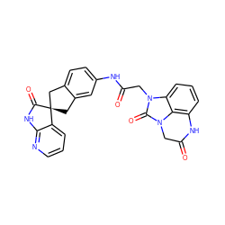 O=C(Cn1c(=O)n2c3c(cccc31)NC(=O)C2)Nc1ccc2c(c1)C[C@]1(C2)C(=O)Nc2ncccc21 ZINC000040874626