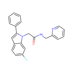 O=C(Cn1c(-c2ccccc2)cc2ccc(F)cc21)NCc1ccccn1 ZINC001772590704