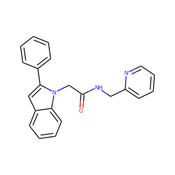 O=C(Cn1c(-c2ccccc2)cc2ccccc21)NCc1ccccn1 ZINC000008073111