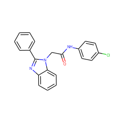 O=C(Cn1c(-c2ccccc2)nc2ccccc21)Nc1ccc(Cl)cc1 ZINC000040306507