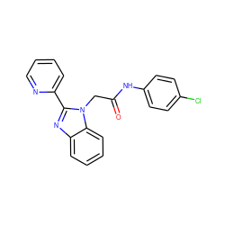 O=C(Cn1c(-c2ccccn2)nc2ccccc21)Nc1ccc(Cl)cc1 ZINC000073310355