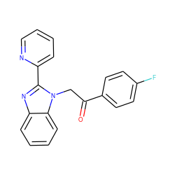 O=C(Cn1c(-c2ccccn2)nc2ccccc21)c1ccc(F)cc1 ZINC000073222561