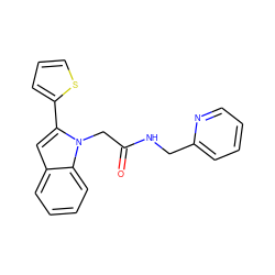 O=C(Cn1c(-c2cccs2)cc2ccccc21)NCc1ccccn1 ZINC000021528217