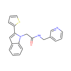 O=C(Cn1c(-c2cccs2)cc2ccccc21)NCc1cccnc1 ZINC000015679516