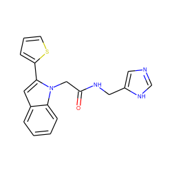 O=C(Cn1c(-c2cccs2)cc2ccccc21)NCc1cnc[nH]1 ZINC001772645001