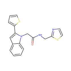 O=C(Cn1c(-c2cccs2)cc2ccccc21)NCc1nccs1 ZINC001772647601