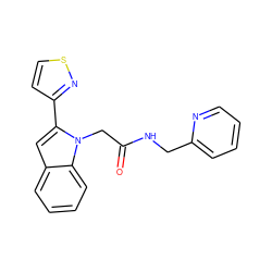 O=C(Cn1c(-c2ccsn2)cc2ccccc21)NCc1ccccn1 ZINC001772643379