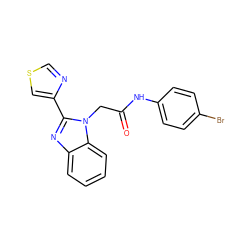 O=C(Cn1c(-c2cscn2)nc2ccccc21)Nc1ccc(Br)cc1 ZINC000015628986